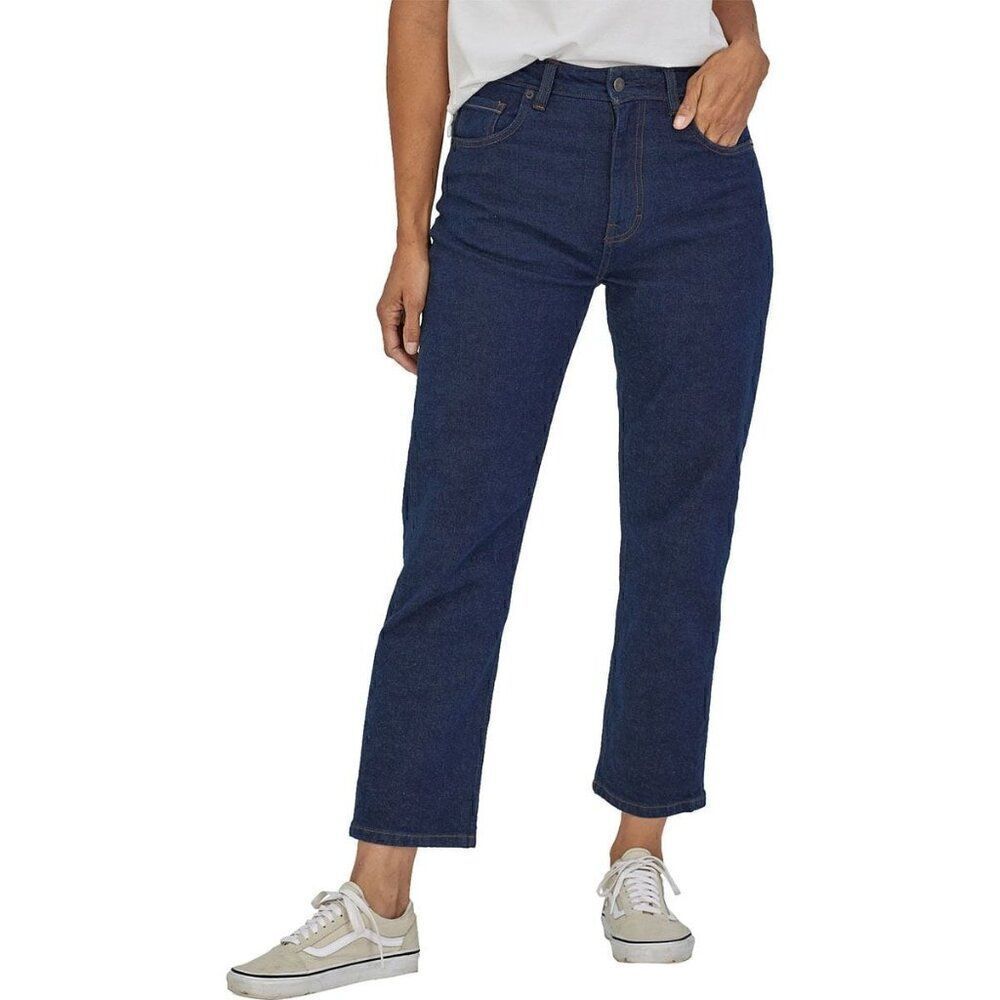 Patagonia Women's Straight Fit Dark Blue Jeans Size 24